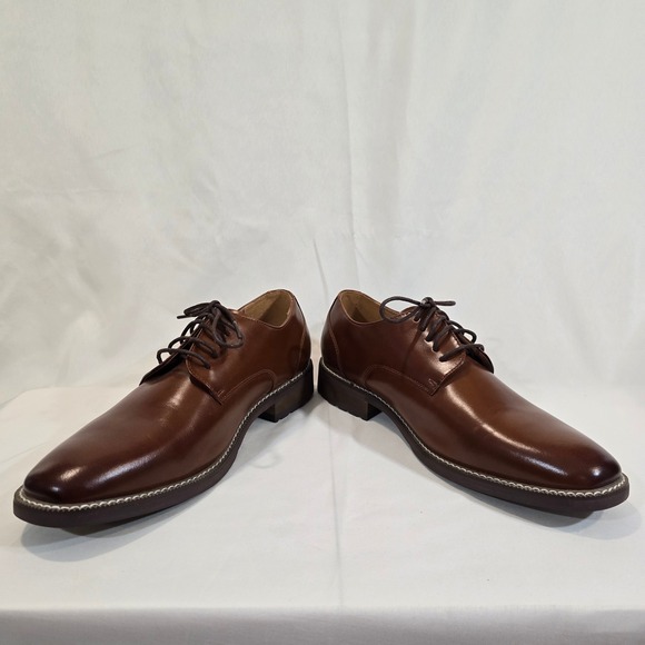 Joseph Abboud Thorton Mens Brown Leather Lace Up Oxford Dress Shoes Size 10D - Picture 5 of 10